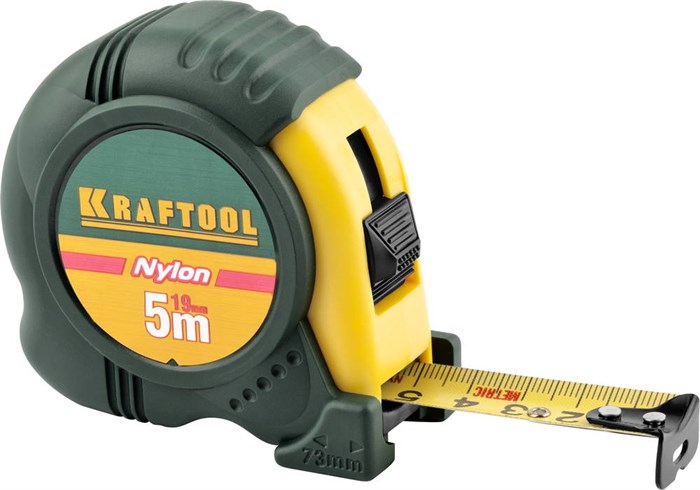 Рулетка KRAFTOOL "EXPERT" с нейлоновым покрытием, обрезин корпус, 5/19мм 34122-05-19_z01 - фото 12221