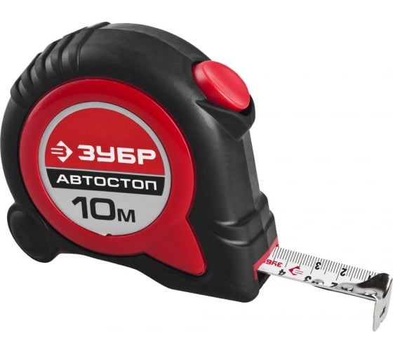 Рулетка ЗУБР, двухкомпонентный корпус, автостоп, 10 м / 25 мм 34057-10-25_z01 - фото 16819