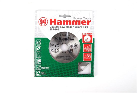 Диск пильный Hammer Flex 205-103 CSB WD  160мм*20*20/16мм по дереву - фото 5762
