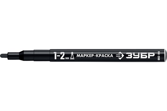 ЗУБР МК-200 черный, 1-2 мм маркер-краска, круглый наконечник - фото 6701