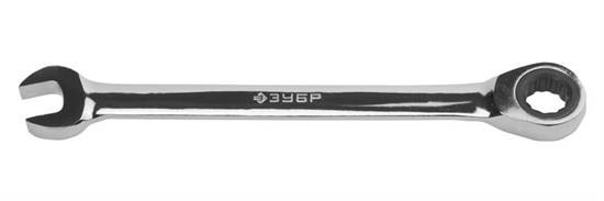 Ключ ЗУБР "ПРОФИ" гаечный комбинированный трещоточный, Cr-V сталь, хромированный, 10мм - фото 6890