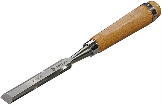 Стамеска-долото "СТ 500" с деревянной ручкой, хромованадиевая, 12мм, ЗУБР - фото 7435