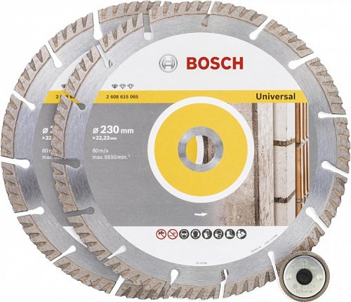 Алмазные диски 230 мм, 2 шт. Standard for Universal + SDS-clic гайка Bosch - фото 8130