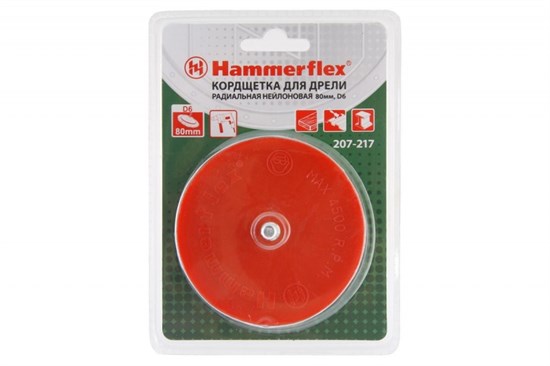 Кордщетка Hammer Flex 207-217 80мм d6  чашеобразная для полировки нейлоновая, с хвостовиком - фото 8757
