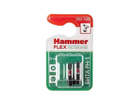 Бита Hammer Flex 203-160  PH-1 25мм, 2шт. - фото 8797