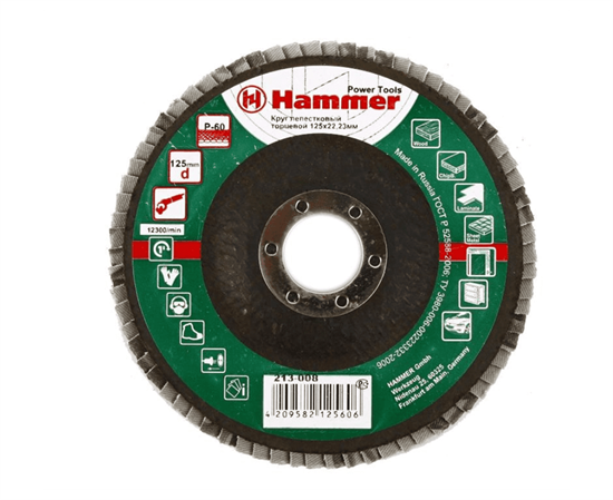 Круг лепестковый торцевой 115 Х 22 Р 80 тип 1 КЛТ  Hammer Flex 213-003 - фото 9072