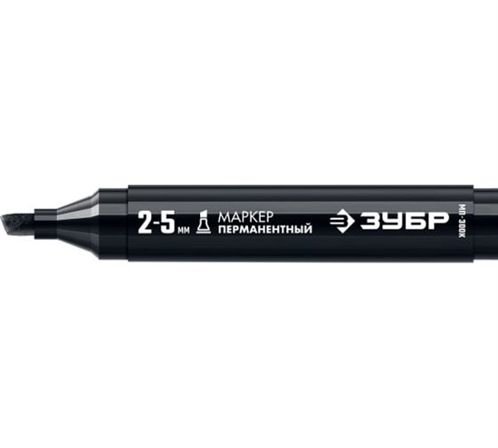 ЗУБР МП-300К черный, 2-5 мм клиновидный перманентный маркер с увелич объемом - фото 9666