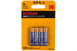 Элемент питания Kodak MAX LR03-4BL [ K3А-4 ]  4шт