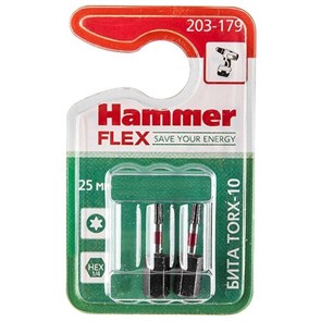Бита Hammer Flex 203-179  TORX-10  25мм, 2шт. 362955