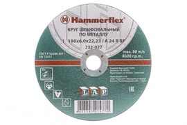180 x 6.0 x 22,23 A 24 R BF Круг шлифовальный Hammer Flex 232-027  по металлу цена за 1шт