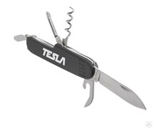 Нож многофункциональный TESLA KM-01  нержавеющая сталь, алюминиевая рукоятка, 7 в 1